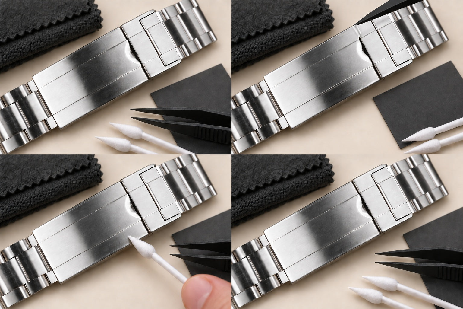 Transparent film fitted inside the edges of a Submariner clasp